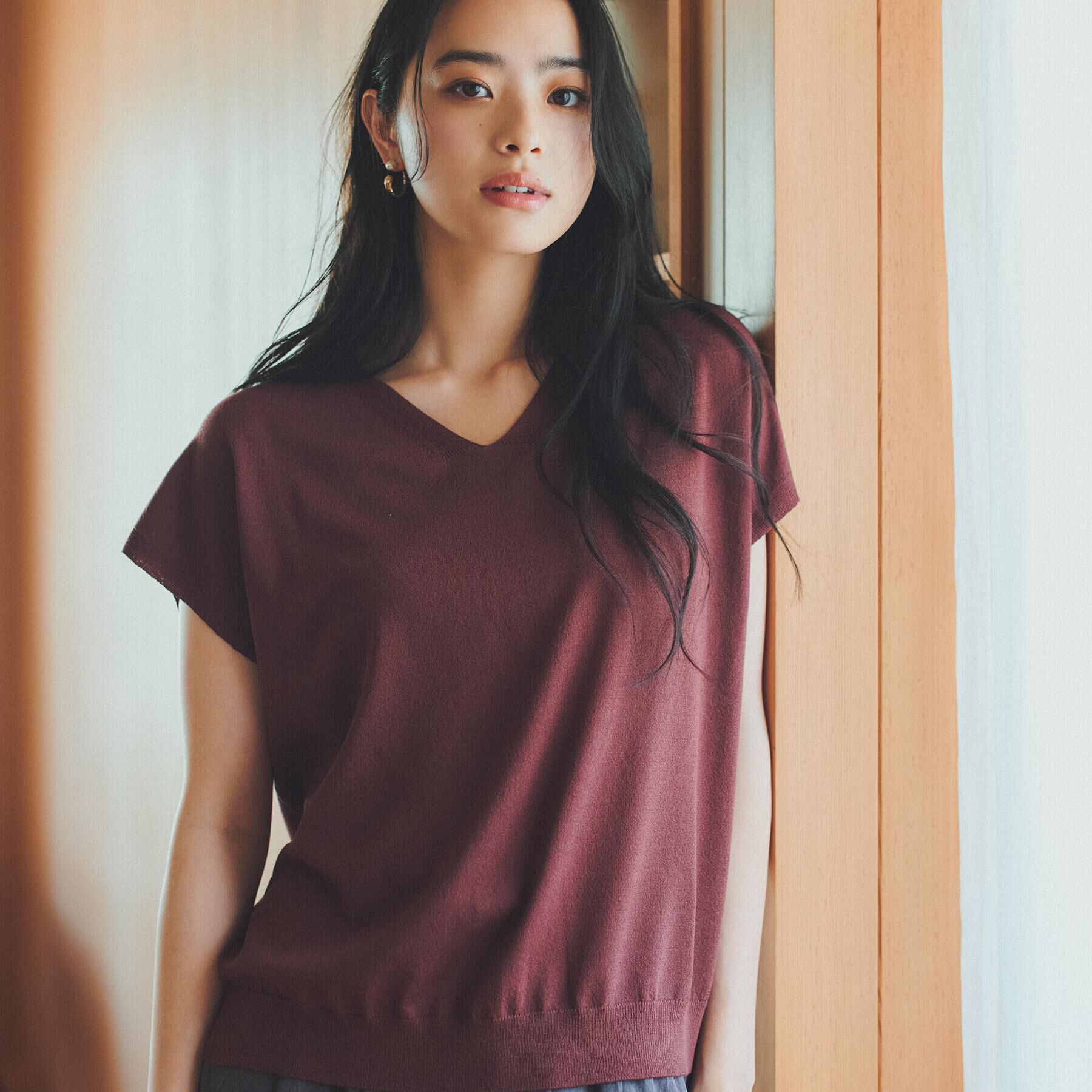 THE SHOP TK「【さらっとタッチ】Vネックニット」|ニット・セーター|