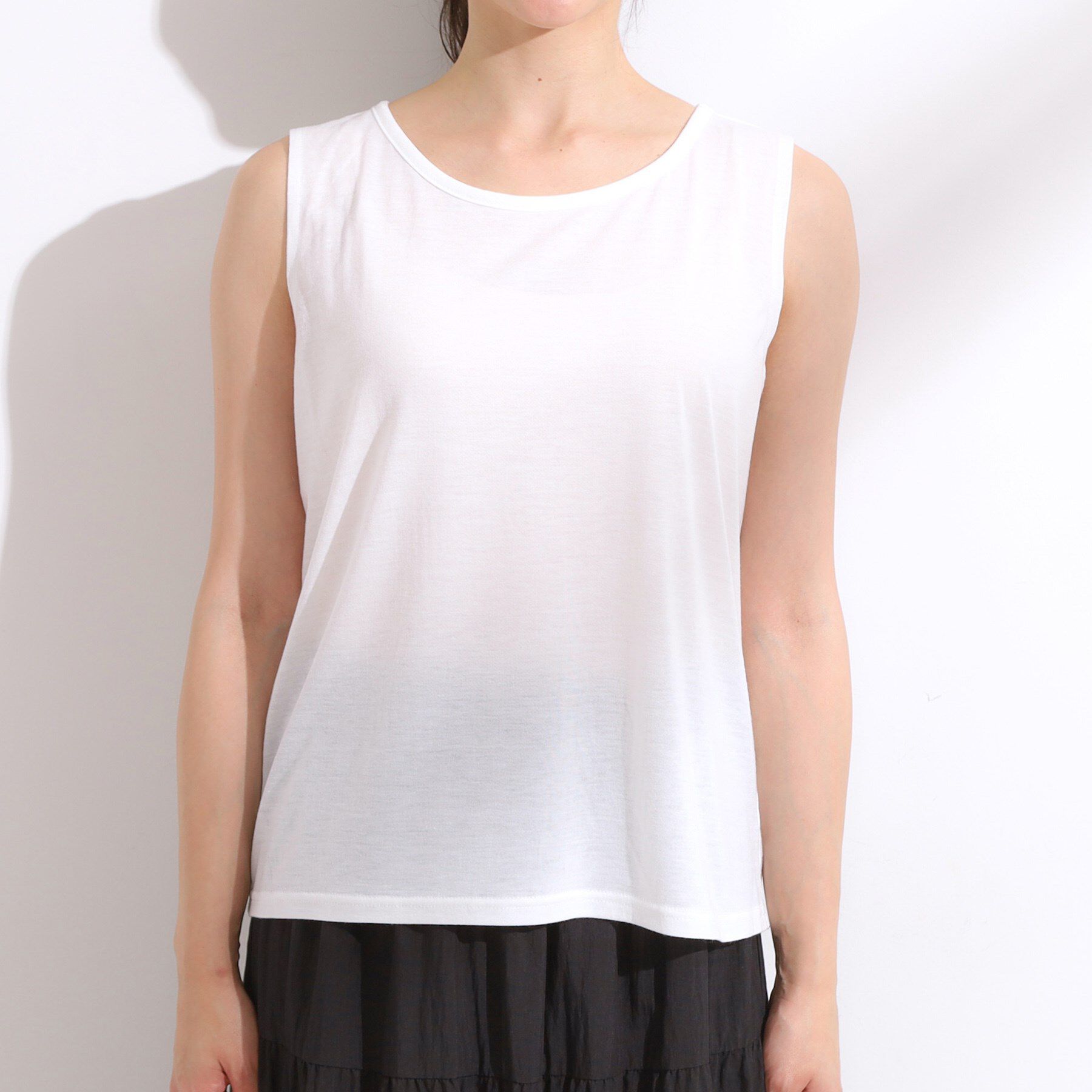 SHOO･LA･RUE「【2点セット/S-LL】キラリと光るラメがポイント メッシュロゴニット+タンクトップ」|その他|