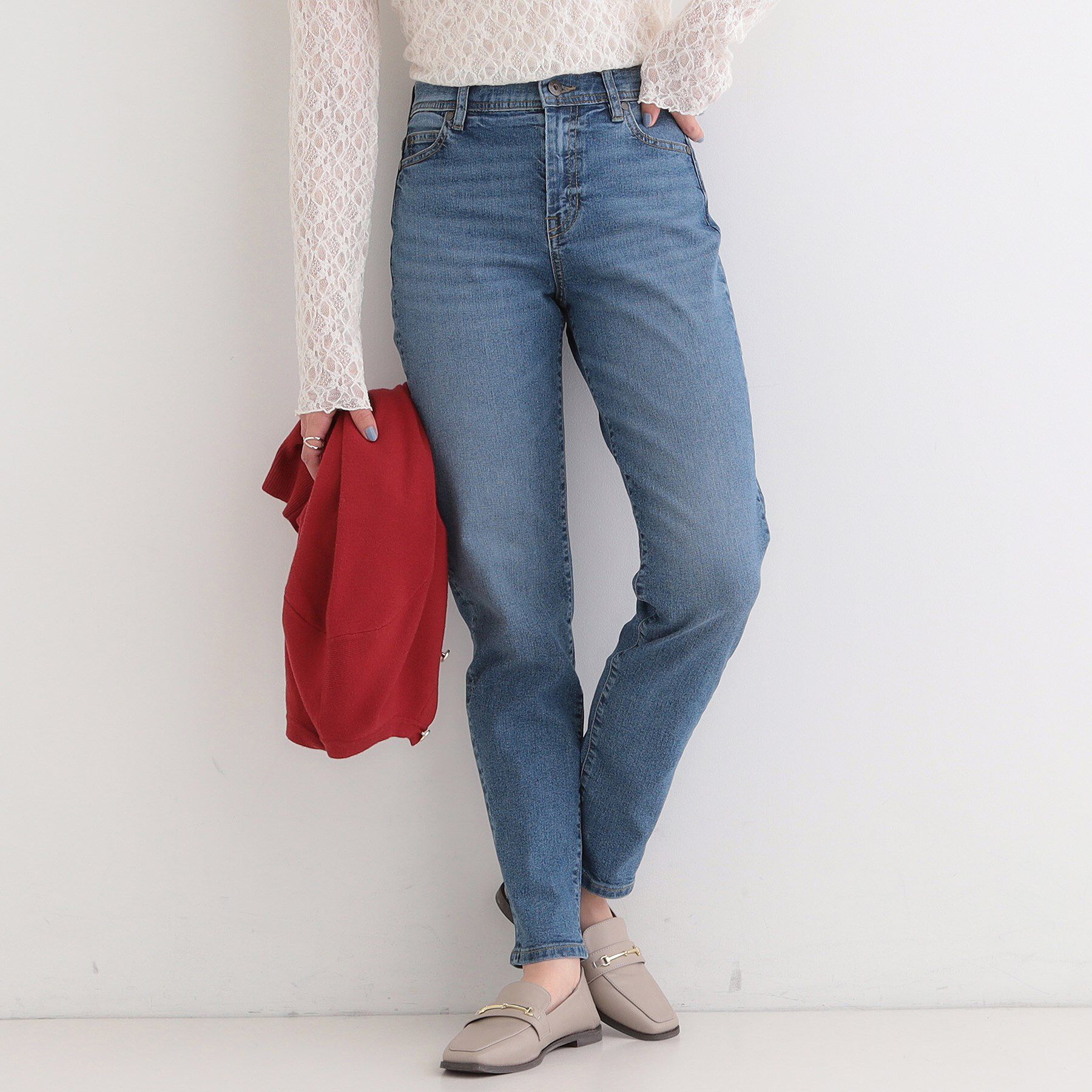SHOO･LA･RUE「【SHOO・LA・RUE DENIM】毎日使いたくなる ストレッチデニムスキニーパンツ」|デニム|ブルー(092)