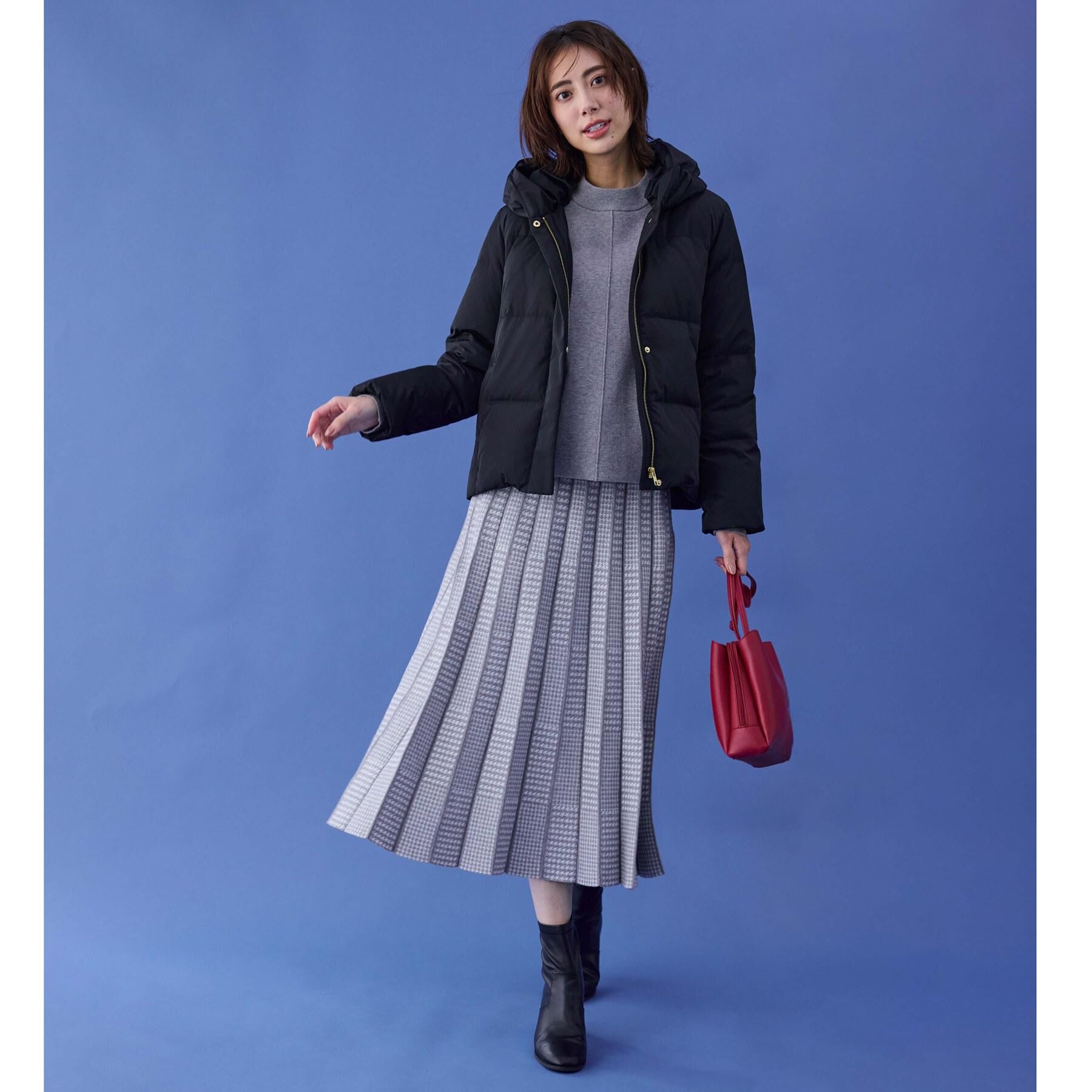 SHOO･LA･RUE「【洗濯機可/S-LL】もちもちで心地よい もちここニットプリーツスカート」|スカート|