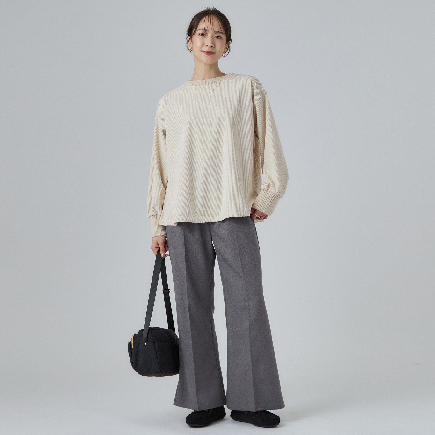 SHOO･LA･RUE「【S-LL/洗濯機可/前後2WAY】大人カジュアルにきまる コーデュロイトップス」|Tシャツ・カットソー|