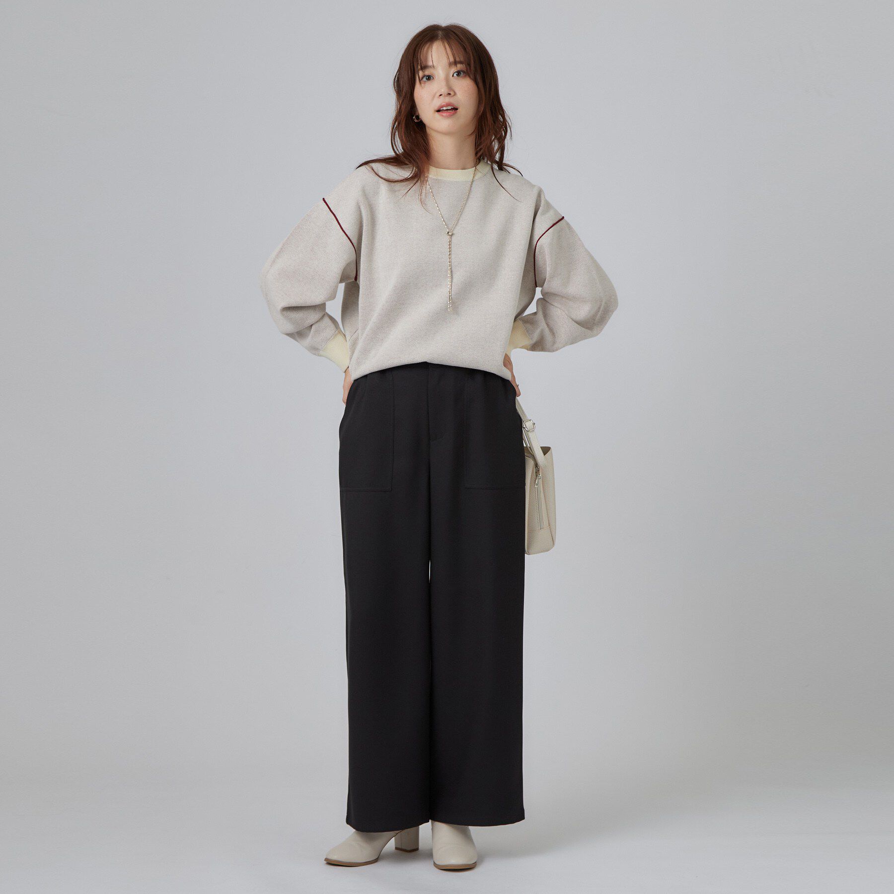 SHOO･LA･RUE「【洗濯機可/S-LL】カジュアルにもきれいめにも。ベイカーワイドパンツ」|その他|
