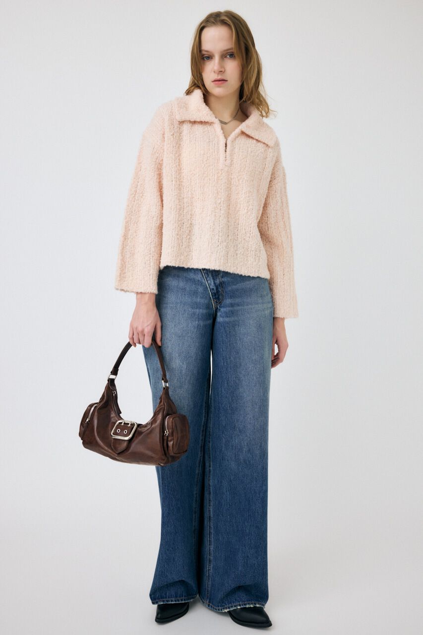MOUSSY「OPEN COLLAR ニット」|ニット・セーター|