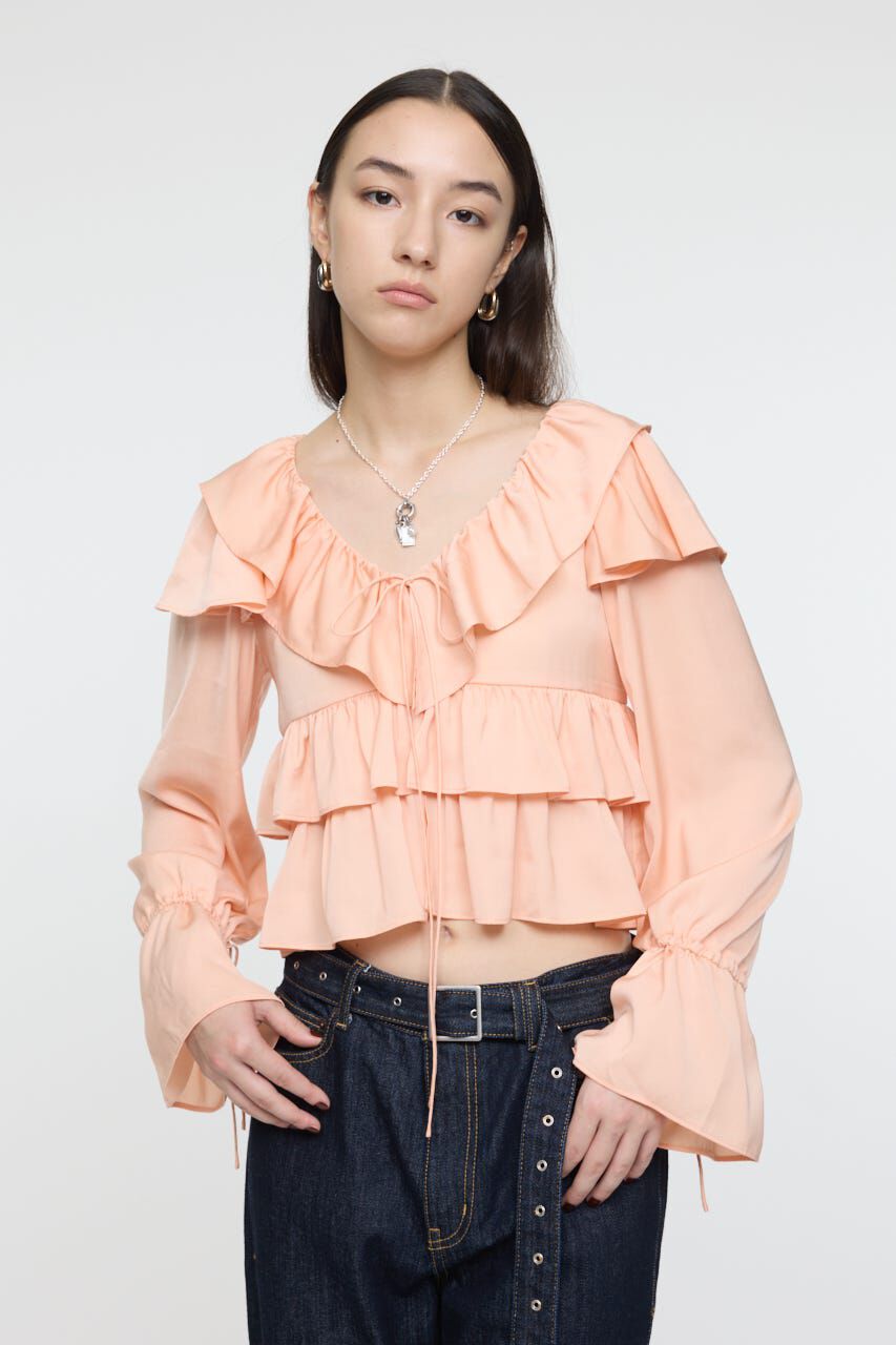 MOUSSY「PETAL ブラウス」|シャツ・ブラウス|L/ORG1