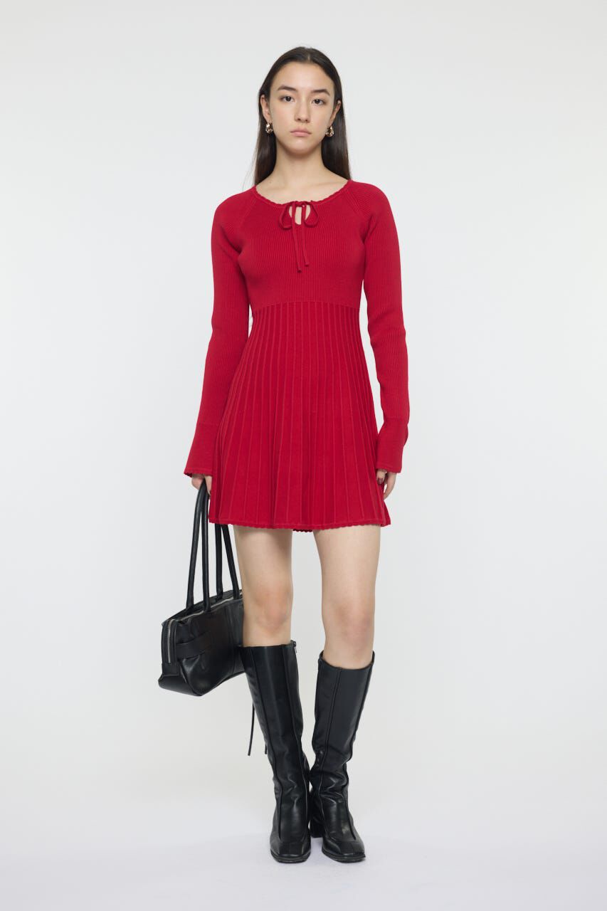 MOUSSY「PICO RIBBON MINI ドレス」|ワンピース|