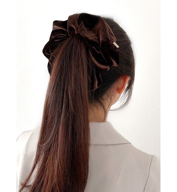 RESEXXY「ビックベロアシュシュ」|ヘアゴム・シュシュ|ブラウン