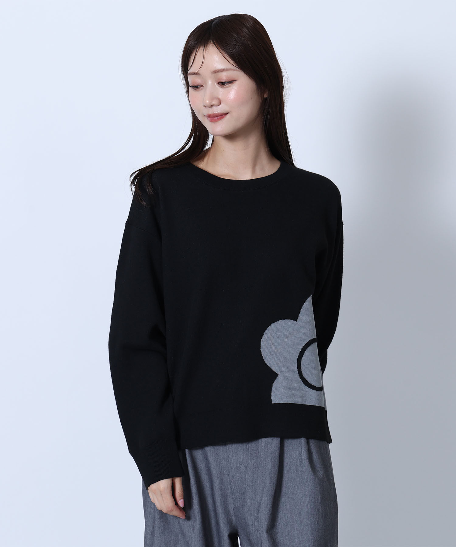 MARY QUANT「デイジーJQニット プルオーバー」|ニット・セーター|ブラック