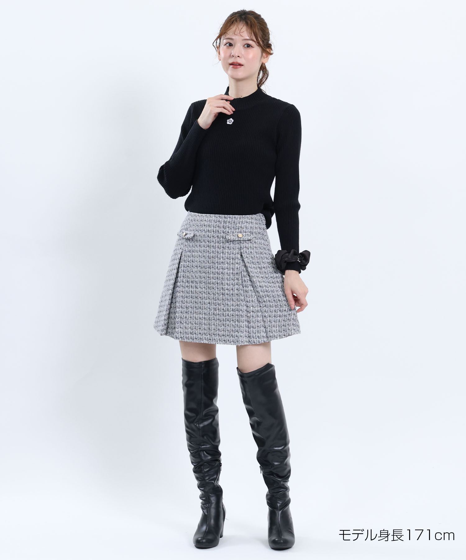 MARY QUANT「モックネックリブニット プルオーバー」|ニット・セーター|