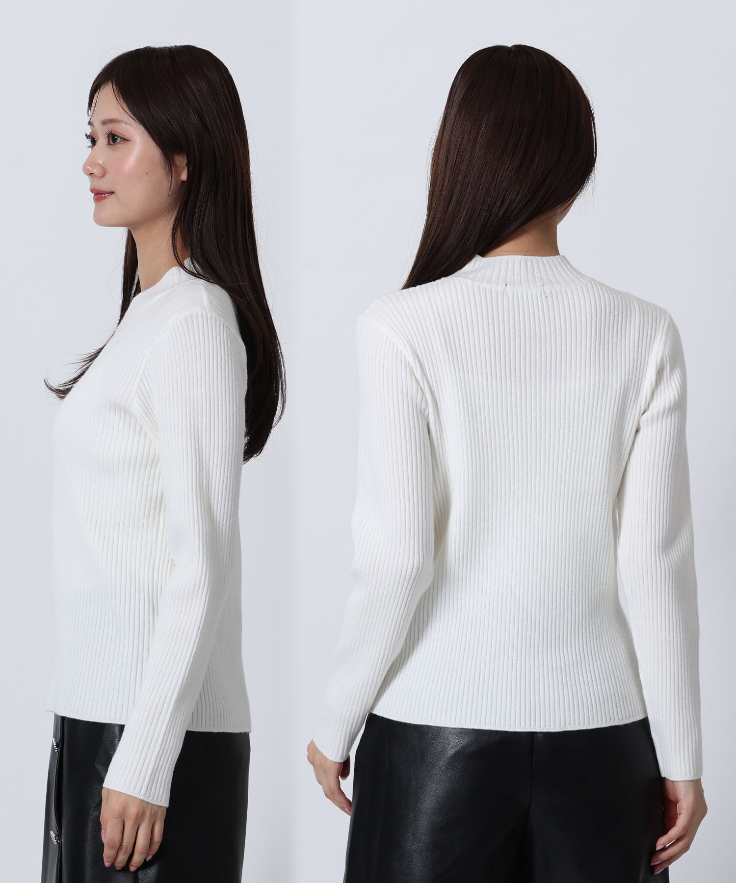 MARY QUANT「モックネックリブニット プルオーバー」|ニット・セーター|