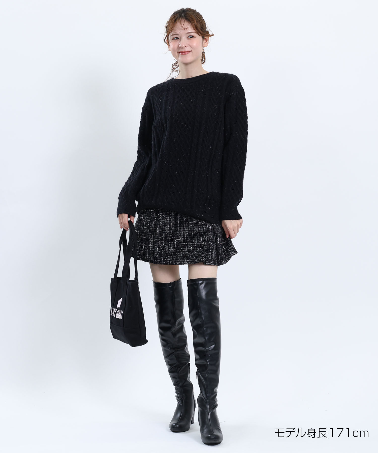 MARY QUANT「ゴールドボタンツイード スカート」|スカート|