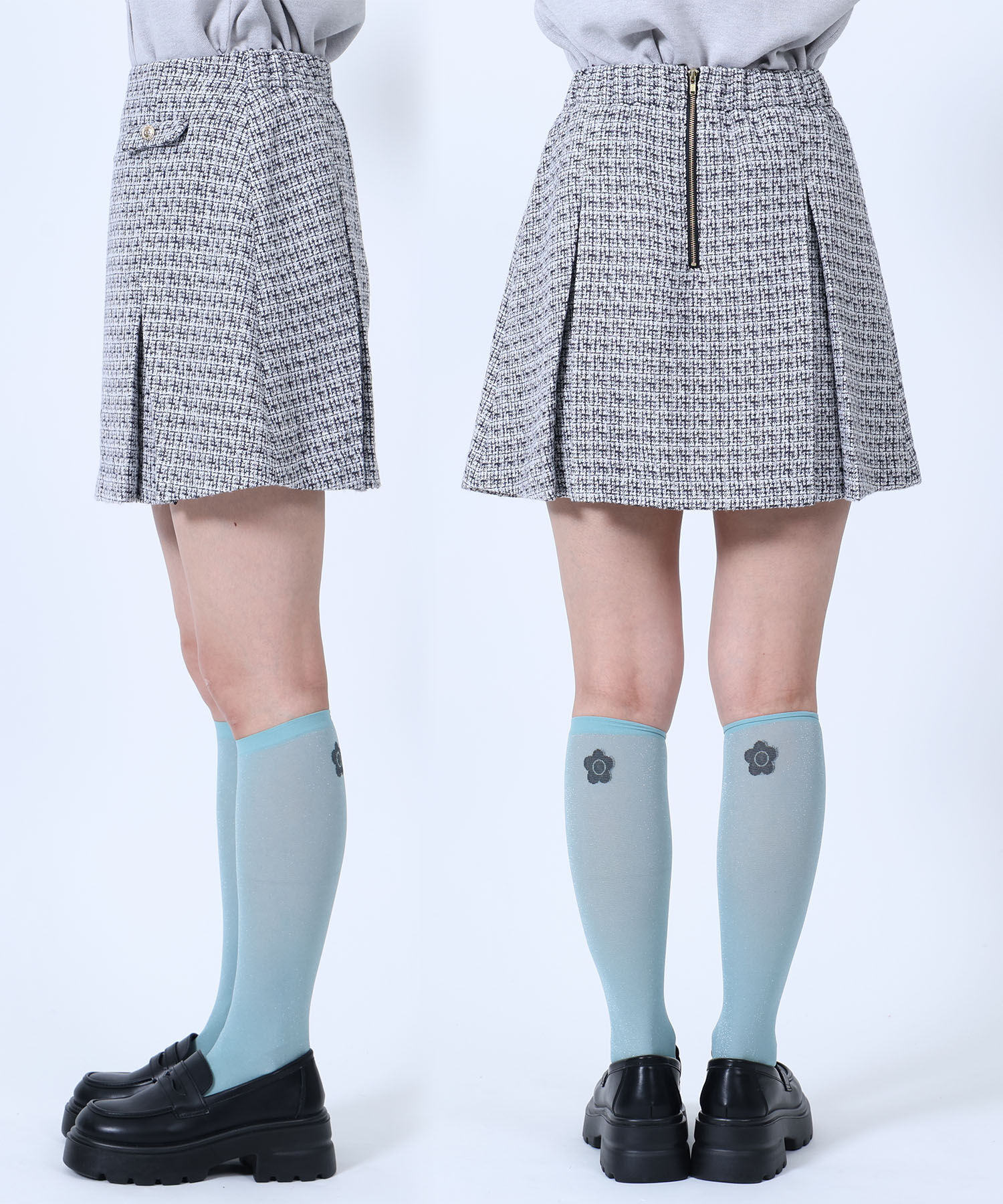 MARY QUANT「ゴールドボタンツイード スカート」|スカート|