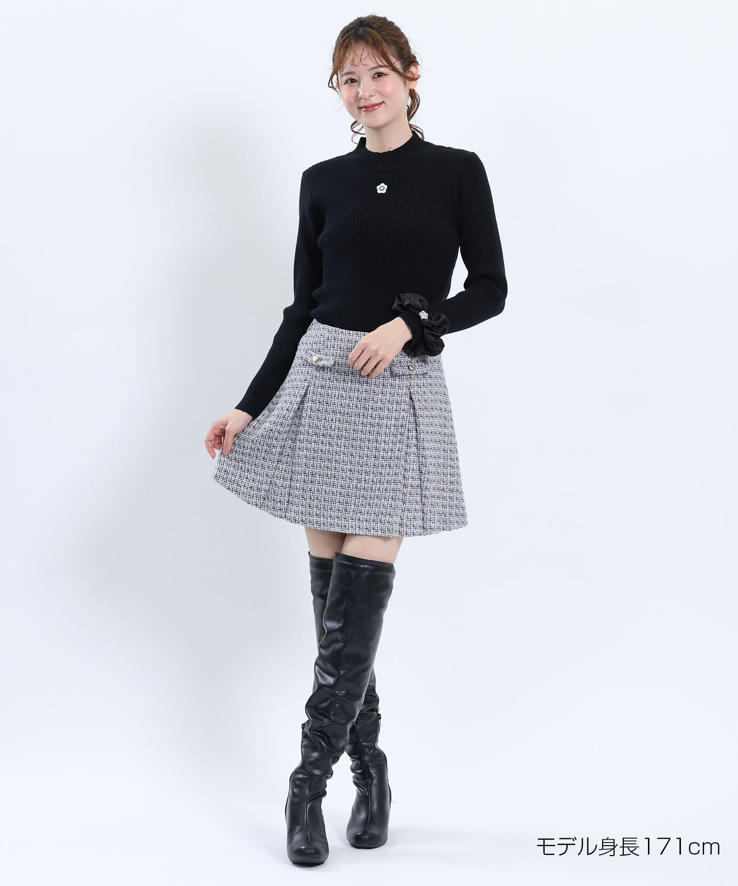 MARY QUANT「ゴールドボタンツイード スカート」|スカート|