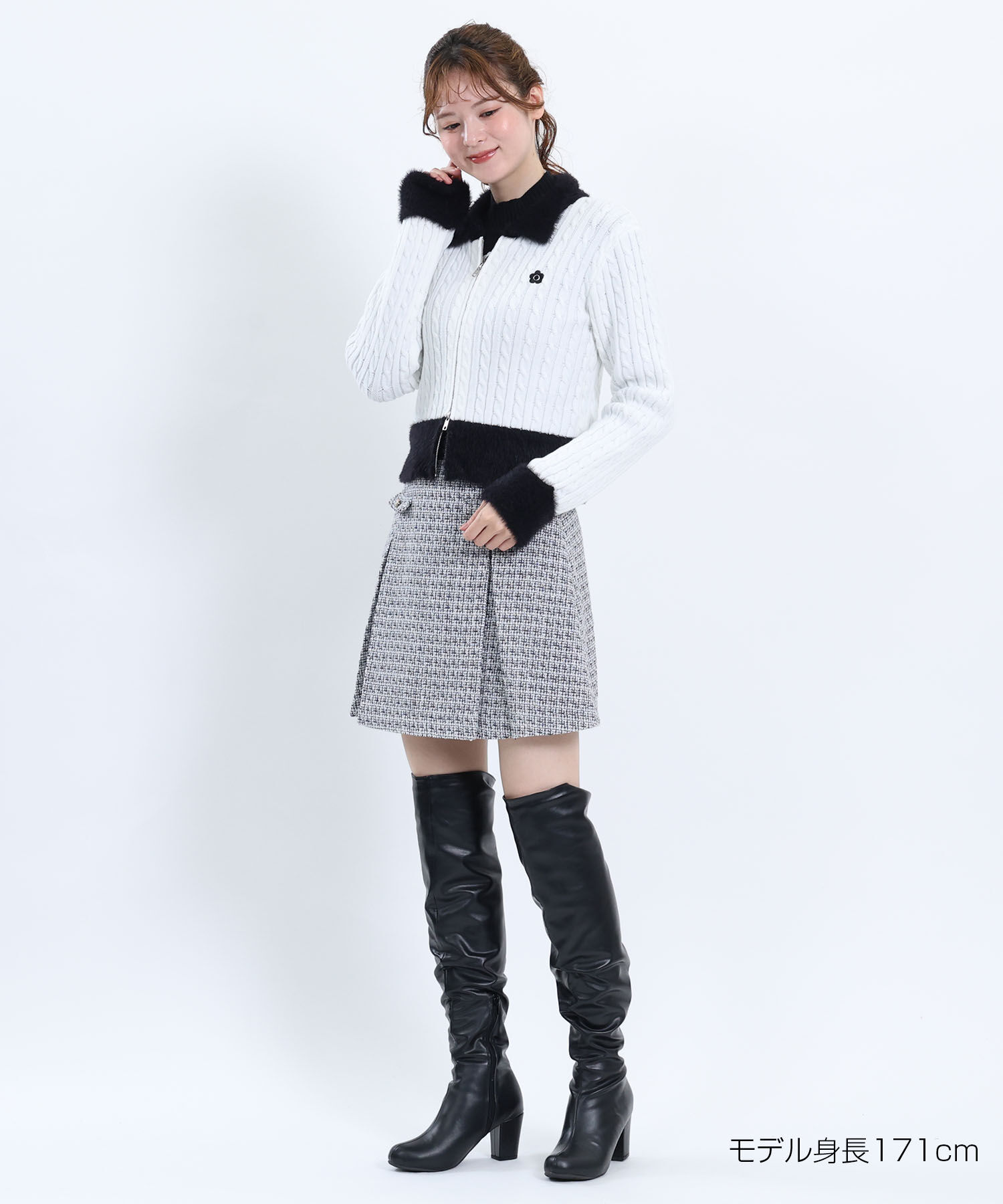 MARY QUANT「ゴールドボタンツイード スカート」|スカート|