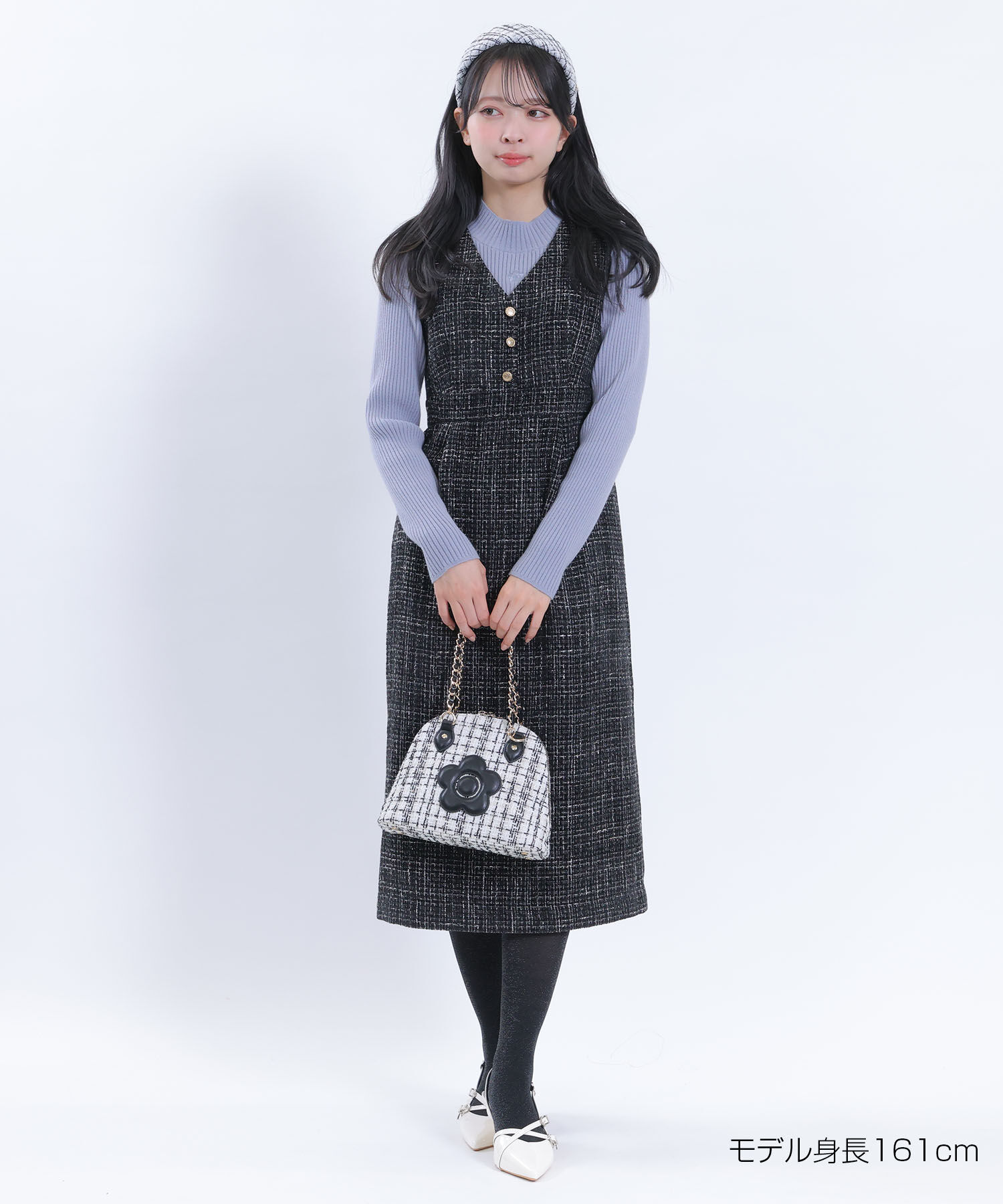 MARY QUANT「ゴールドボタンツイード ワンピース」|ワンピース|