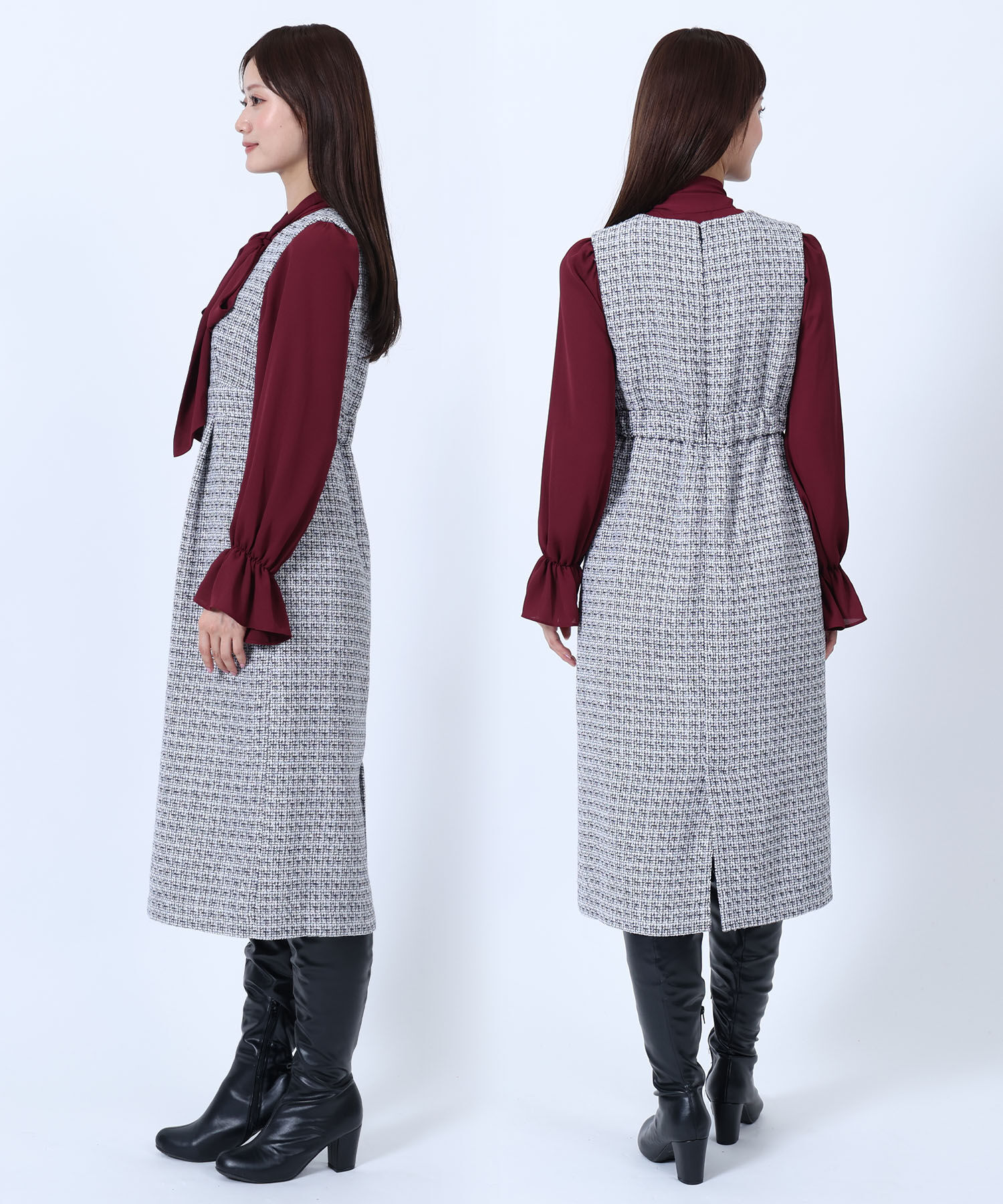 MARY QUANT「ゴールドボタンツイード ワンピース」|ワンピース|