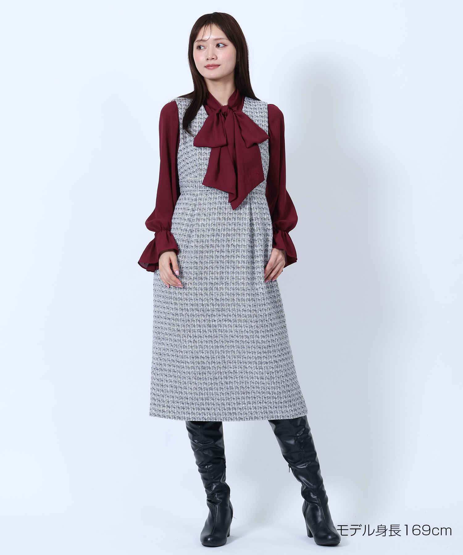 MARY QUANT「ゴールドボタンツイード ワンピース」|ワンピース|