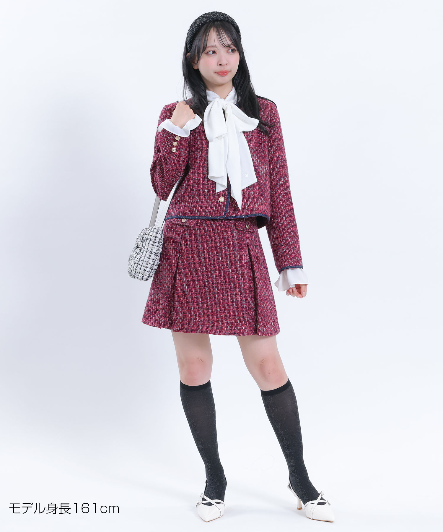 MARY QUANT「ゴールドボタンツイード ジャケット」|ノーカラージャケット|