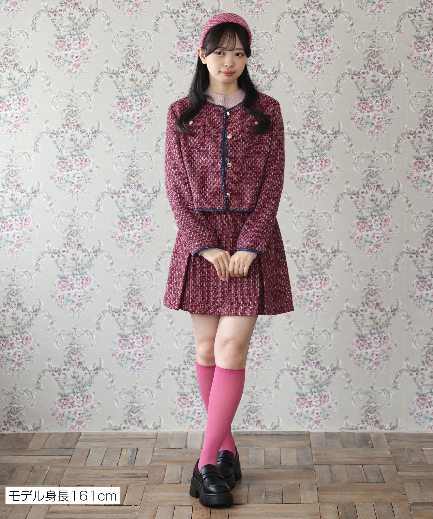 MARY QUANT「ゴールドボタンツイード ジャケット」|ノーカラージャケット|
