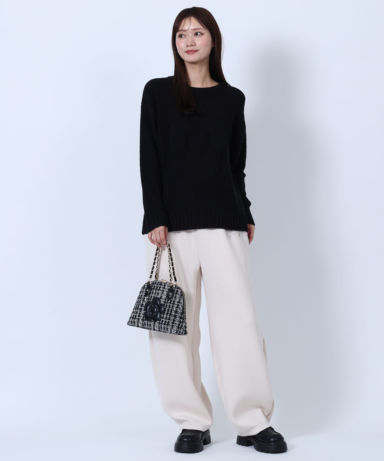 MARY QUANT「ツイードデイジーパッチ 2WAYショルダー」|ショルダー・メッセンジャー|