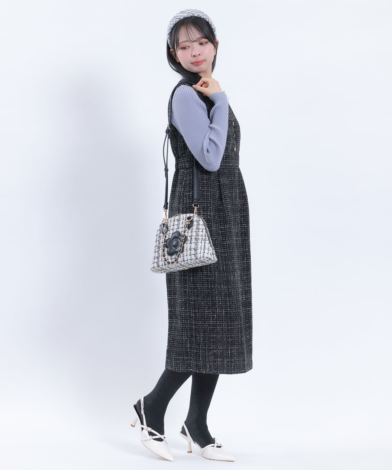MARY QUANT「ツイードデイジーパッチ 2WAYショルダー」|ショルダー・メッセンジャー|