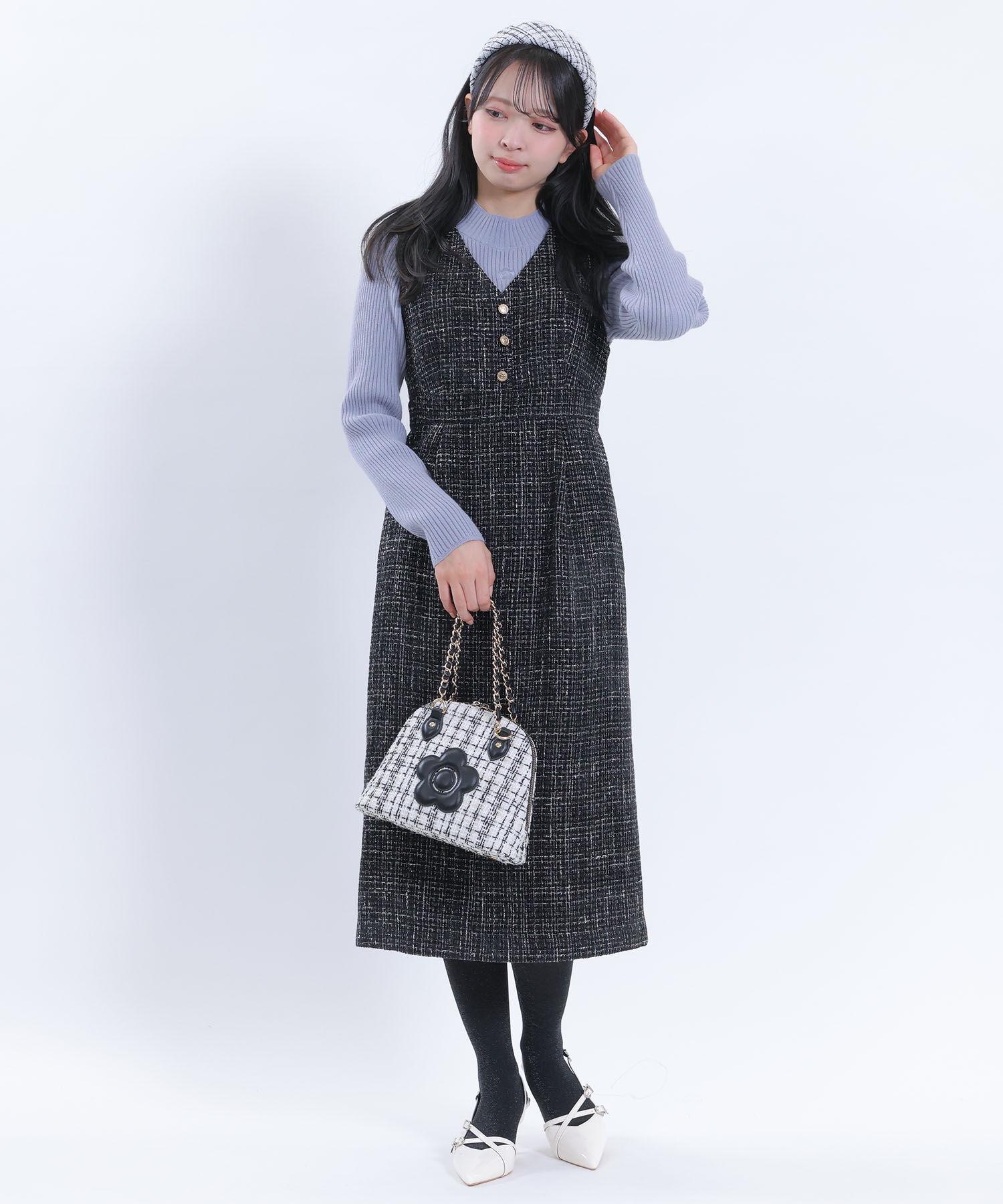 MARY QUANT「ツイードデイジーパッチ 2WAYショルダー」|ショルダー・メッセンジャー|