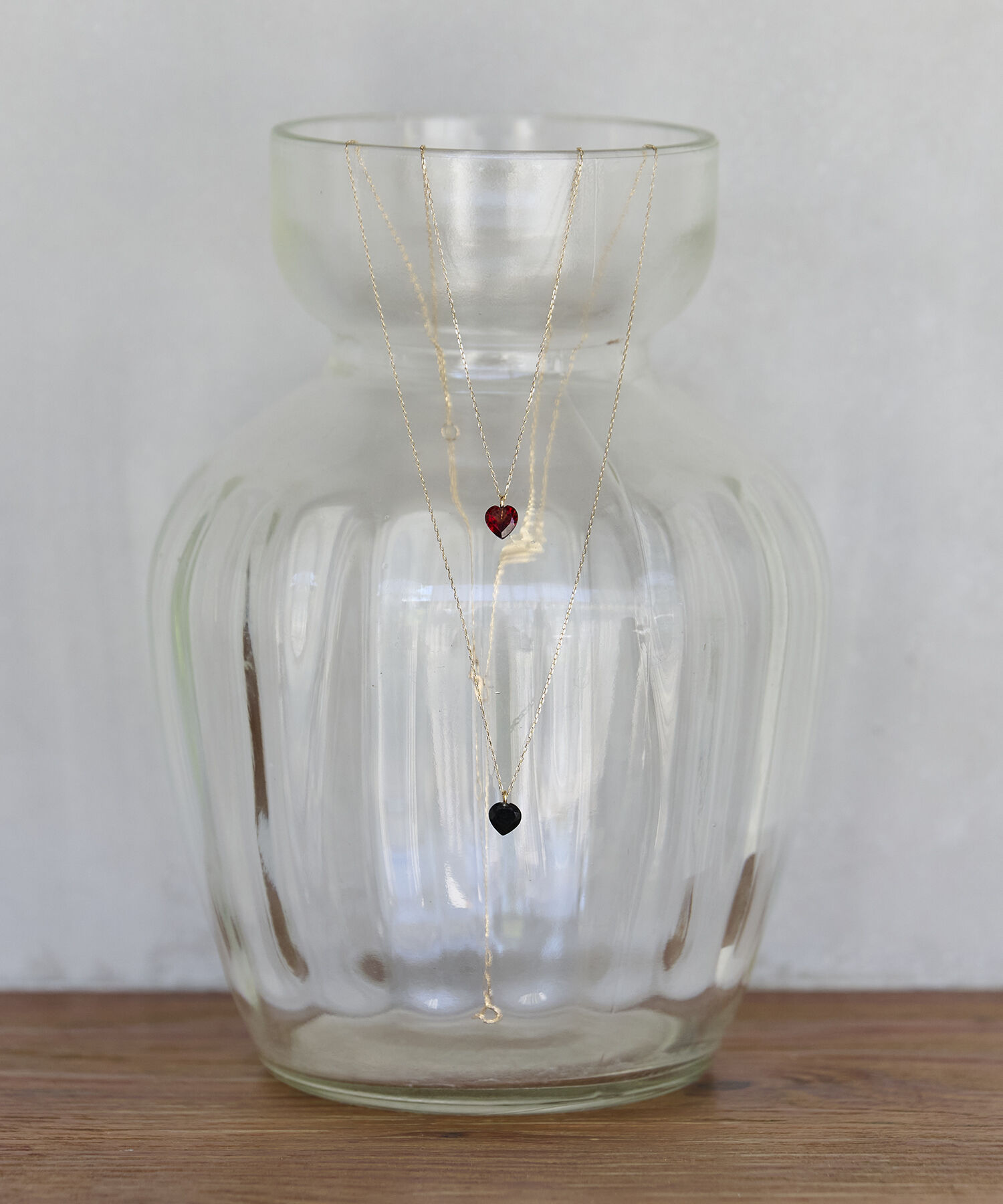 JUPITER「【K10】ハートシェイプ天然石ネックレス　オニキス <全長約40cm/調整時37cm>」|ネックレス|