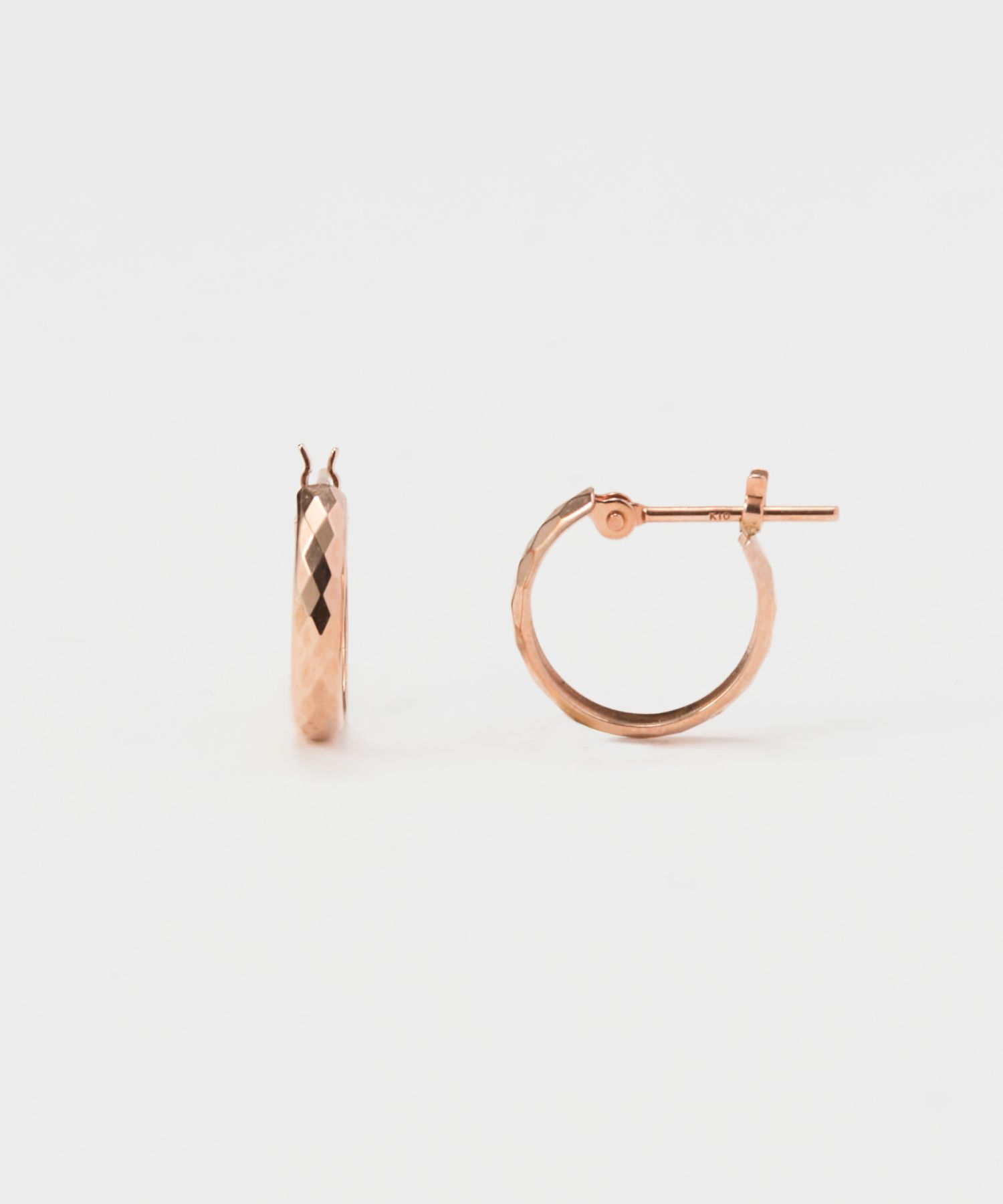 JUPITER「【K10】ダイヤモンドカットフープピアス」|ピアス|