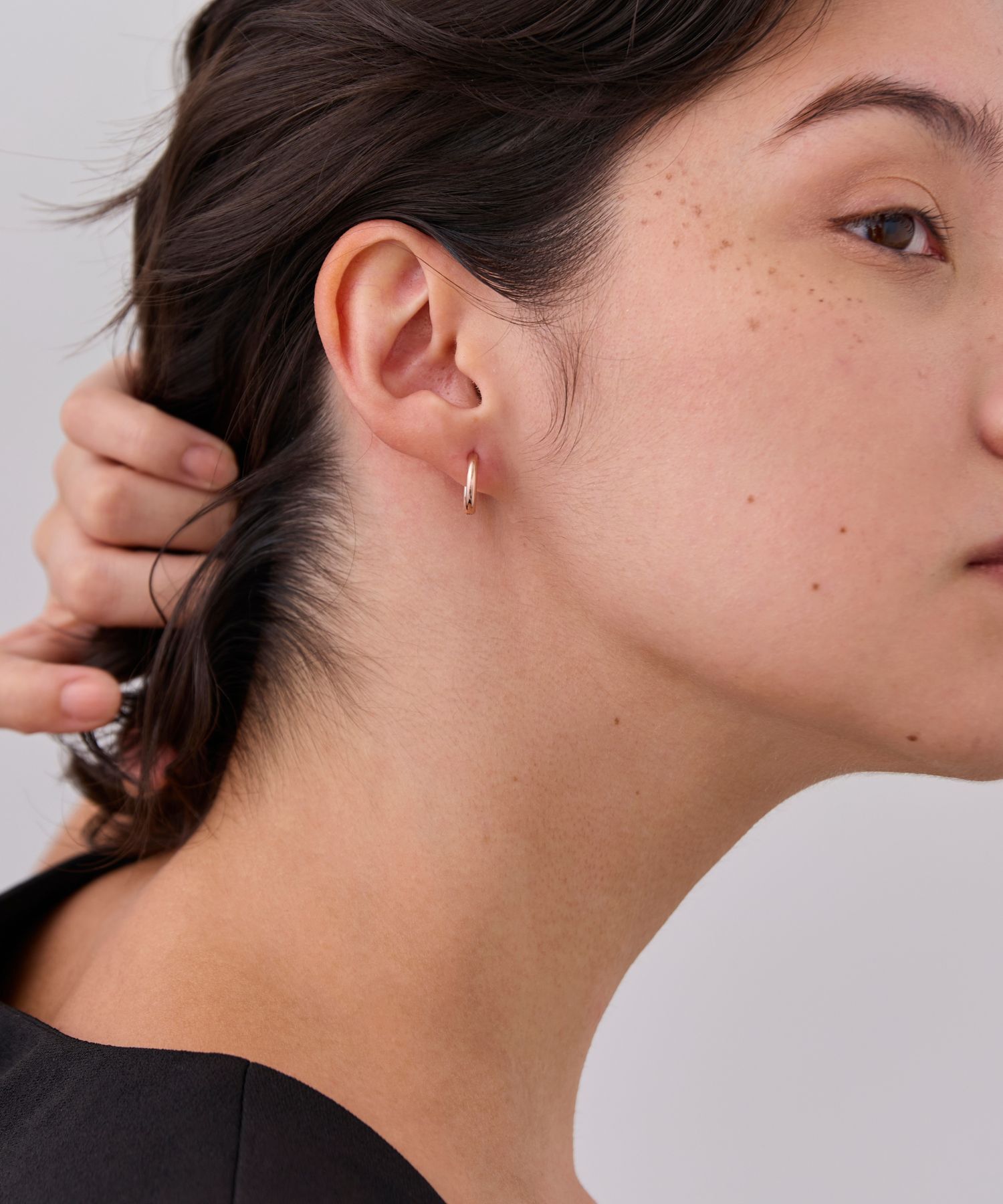 JUPITER「【SV】コンビカラーフープピアス/片耳　　ニッケルフリー　ピンクゴールド」|ピアス|