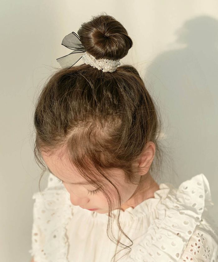 BACKYARD FAMILY「Rora ヘアゴム キッズ 通販 ボンジュール ビジュー 髪ゴム 髪飾り 髪留め リボン パール」|ヘアゴム・シュシュ|