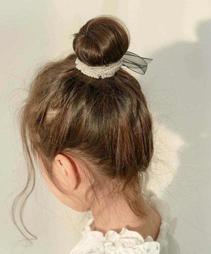 BACKYARD FAMILY「Rora ヘアゴム キッズ 通販 ボンジュール ビジュー 髪ゴム 髪飾り 髪留め リボン パール」|ヘアゴム・シュシュ|