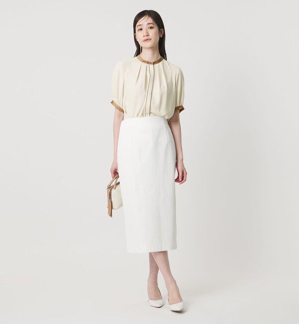 UNITED ARROWS「バイカラーパイピング ショートスリーブ ブラウス」|シャツ・ブラウス|