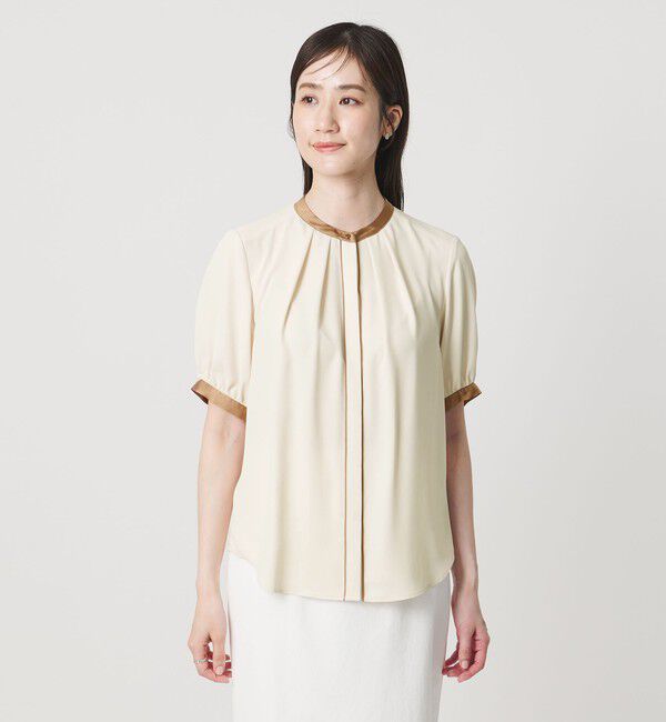 UNITED ARROWS「バイカラーパイピング ショートスリーブ ブラウス」|シャツ・ブラウス|