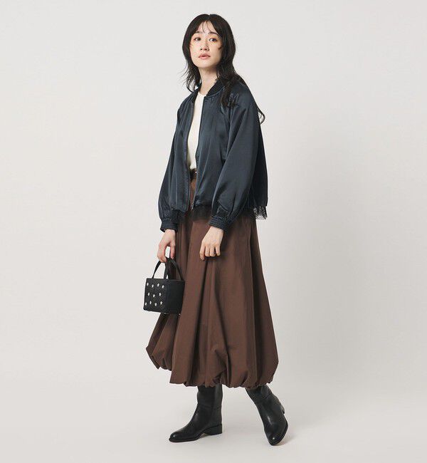 UNITED ARROWS「＜MARILYN MOON＞サテン レース リバーシブル ブルゾン」|ブルゾン・スタジャン|
