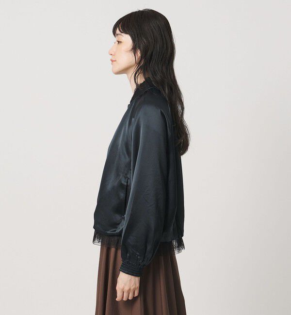 UNITED ARROWS「＜MARILYN MOON＞サテン レース リバーシブル ブルゾン」|ブルゾン・スタジャン|