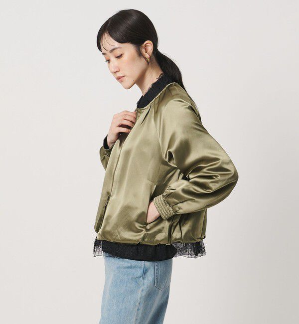 UNITED ARROWS「＜MARILYN MOON＞サテン レース リバーシブル ブルゾン」|ブルゾン・スタジャン|