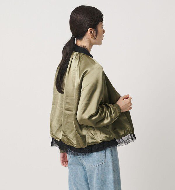 UNITED ARROWS「＜MARILYN MOON＞サテン レース リバーシブル ブルゾン」|ブルゾン・スタジャン|