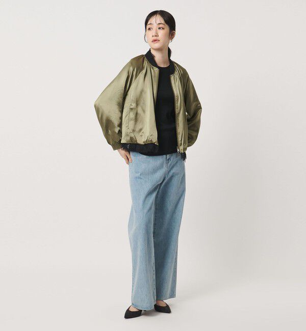 UNITED ARROWS「＜MARILYN MOON＞サテン レース リバーシブル ブルゾン」|ブルゾン・スタジャン|