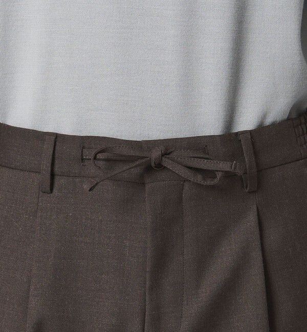 UNITED ARROWS「サイドシャーリング 1プリーツ スリムテーパード スラックス ヨコストレッチ」|スラックス|