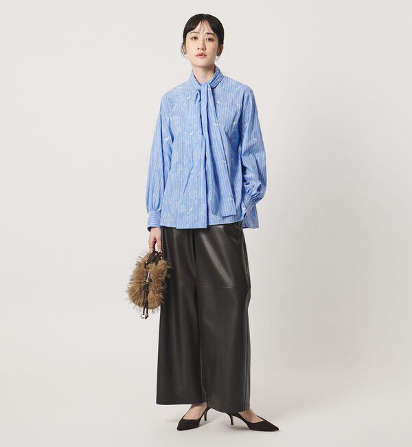 UNITED ARROWS「ストライプ フラワー ジャガード ボウタイ ブラウス」|シャツ・ブラウス|