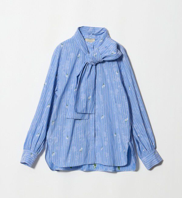 UNITED ARROWS「ストライプ フラワー ジャガード ボウタイ ブラウス」|シャツ・ブラウス|