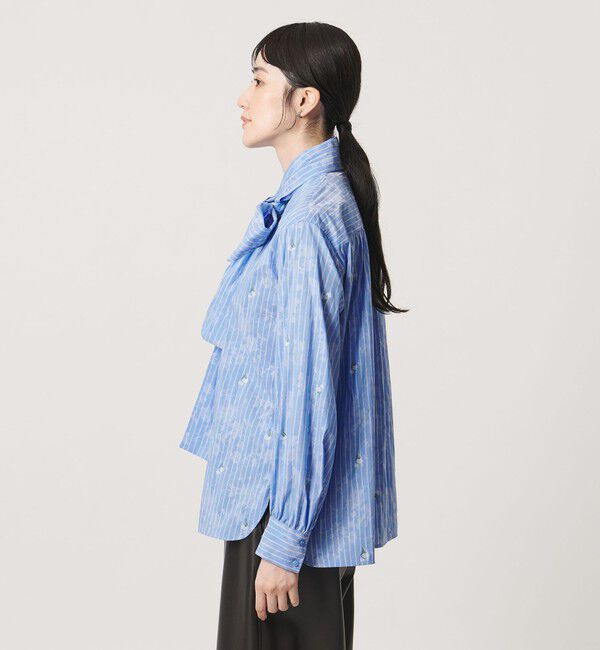 UNITED ARROWS「ストライプ フラワー ジャガード ボウタイ ブラウス」|シャツ・ブラウス|