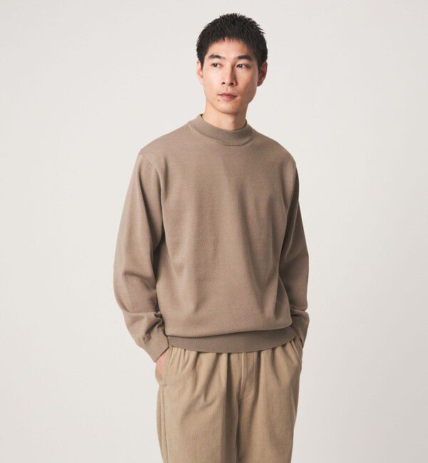 UNITED ARROWS green label relaxing「コットン ポリエステル シルク プレーティング モックネック ニット」|ニット・セーター|BEIGE