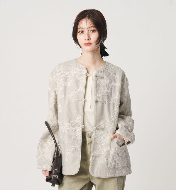 BEAUTY&YOUTH UNITED ARROWS「ジャガード ペイズリー エンブロイダリー ジャケット」|テーラードジャケット|NATURAL