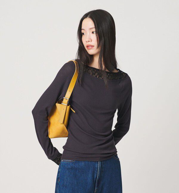 BEAUTY&YOUTH UNITED ARROWS「レースドッキング ロングスリーブ カットソー」|Tシャツ・カットソー|