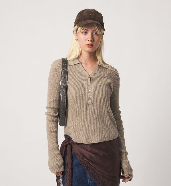 BEAUTY&YOUTH UNITED ARROWS「オーガニックコットン スキッパー  リブニットプルオーバー ウォッシャブル」|ニット・セーター|