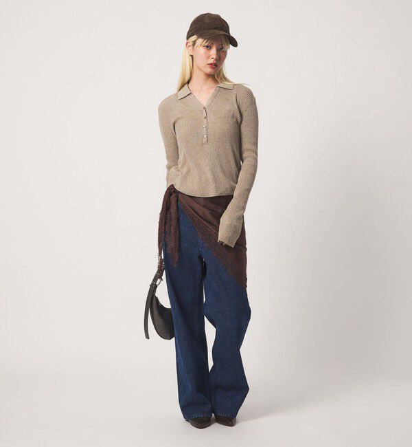 BEAUTY&YOUTH UNITED ARROWS「オーガニックコットン スキッパー  リブニットプルオーバー ウォッシャブル」|ニット・セーター|
