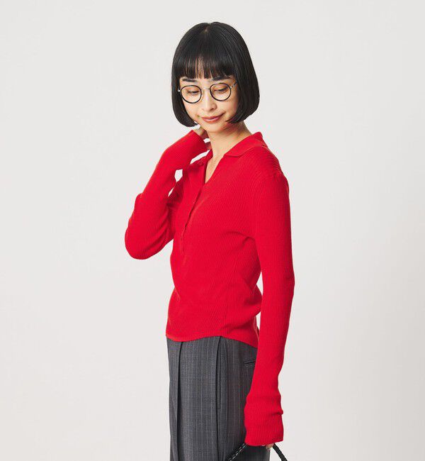 BEAUTY&YOUTH UNITED ARROWS「オーガニックコットン スキッパー  リブニットプルオーバー ウォッシャブル」|ニット・セーター|