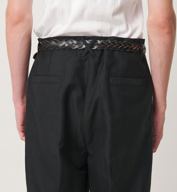 MONKEY TIME「ウール リネン ワイド 2タック ストレート スラックス」|チノ|