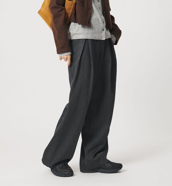 BEAUTY&YOUTH UNITED ARROWS「ツイードライク レイヤータック ワイドパンツ ウォッシャブル」|その他|