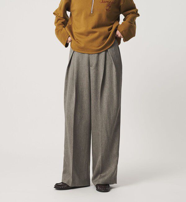 BEAUTY&YOUTH UNITED ARROWS「ツイードライク レイヤータック ワイドパンツ ウォッシャブル」|その他|